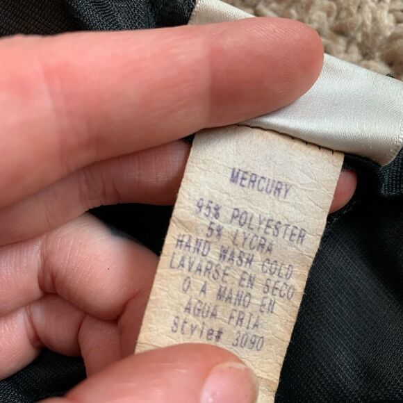 Vintage Black Mercury Lace Chevron Sheer High Slit Maxi Dress S Bodycon - Picture 5 of 8